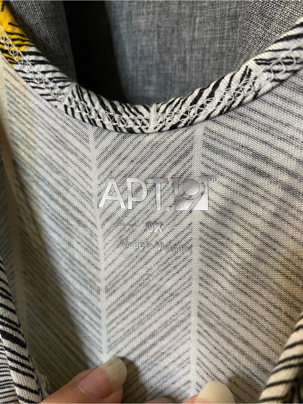 Apt. 9 Gray Striped V-Neck Tunic with Yellow Stripes - Picture 2 of 2